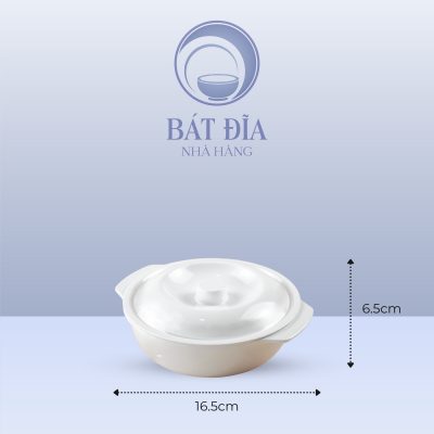 Kích Thước Bát Soup Có Nắp Melamine Trắng