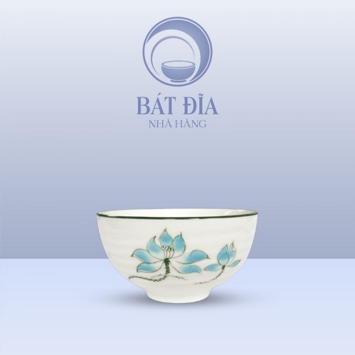 Bát Soup Men Kem Vẽ Sen Xanh
