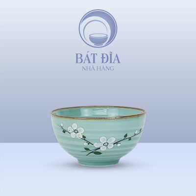 Bát Soup Men Lam Hoa Đào Trắng