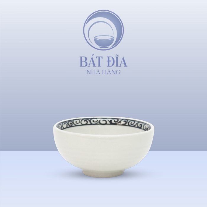 Bát Soup Men Trắng Vẽ Hoa Dây