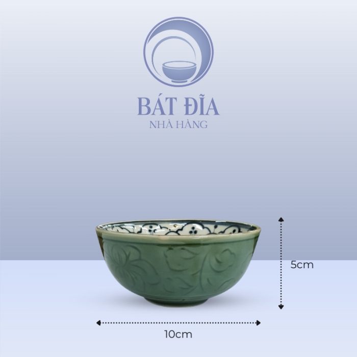Kích Thước Bát Soup Men Xanh Hoa Bèo