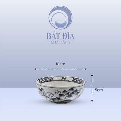 Kích Thước Bát Soup Men Trắng Vẽ Sen Đen