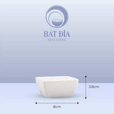 Kích Thước Bát Soup Vuông Melamine Trắng