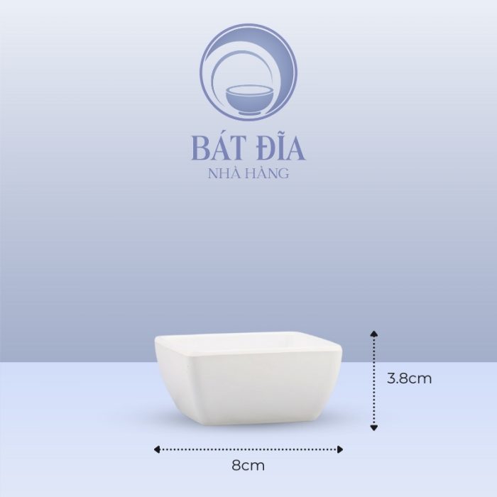 Kích Thước Bát Soup Vuông Melamine Trắng