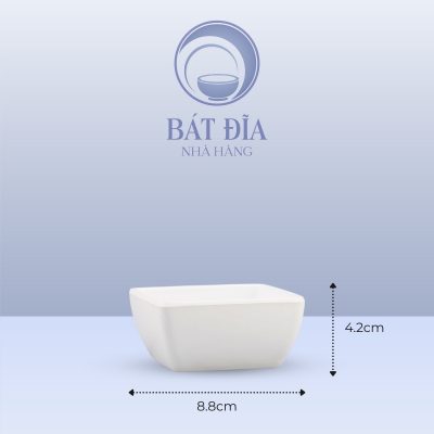 Kích Thước Bát Soup Vuông Melamine Trắng