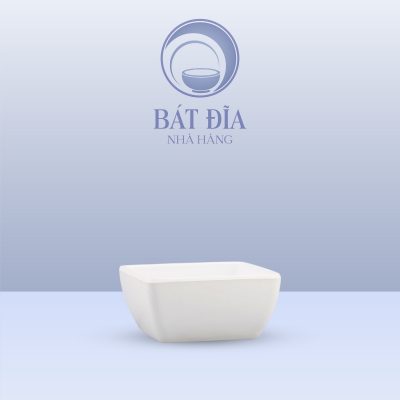 Bát Soup Vuông Melamine Trắng