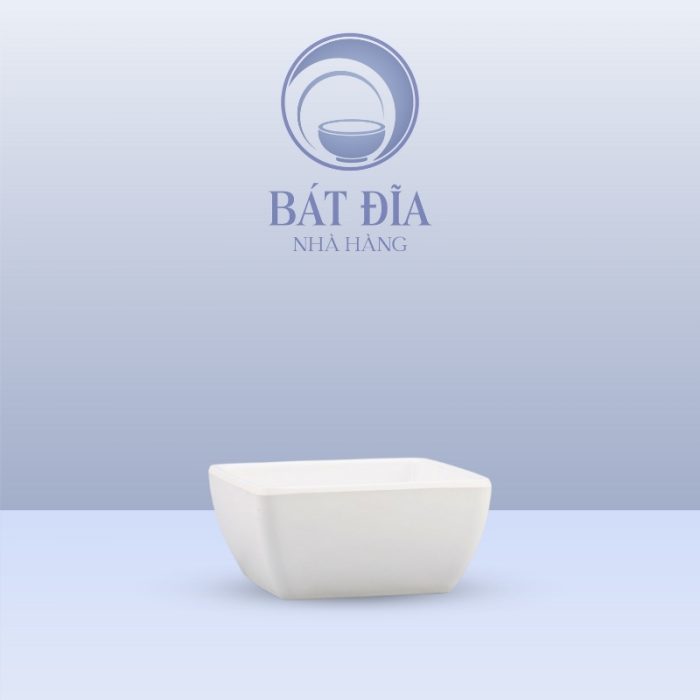 Bát Soup Vuông Melamine Trắng