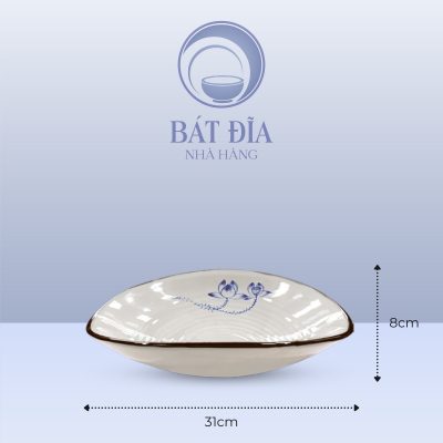 Kích Thước Bát Thuyền Men Trắng Vẽ Sen Lam