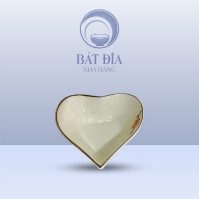Bát Tim Men Kem Vẽ Đào Đỏ