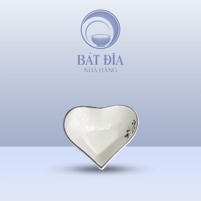 Bát Tim Men Kem Vẽ Sen Nâu