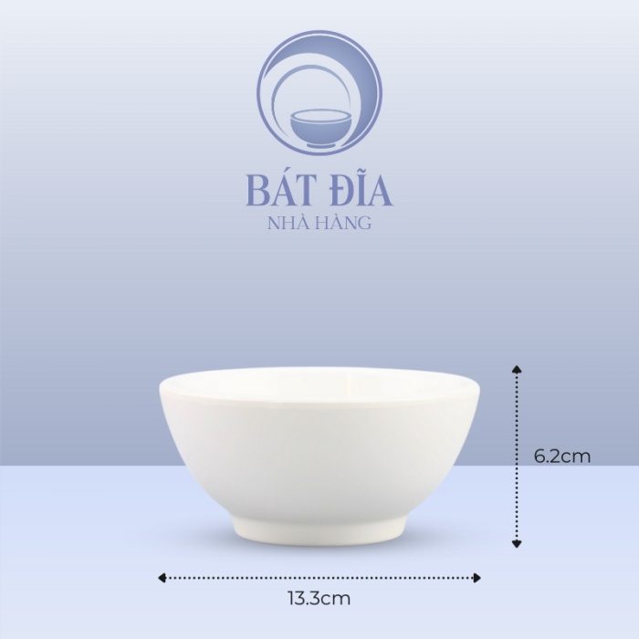 Kích Thước Bát Tròn Dày Melamine Trắng