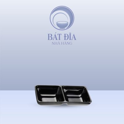 Bát Tương 2 Ngăn Melamine Đen