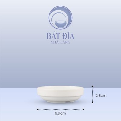 Kích Thước Bát Tương Có Khất Kiểu Hàn Melamine Trắng