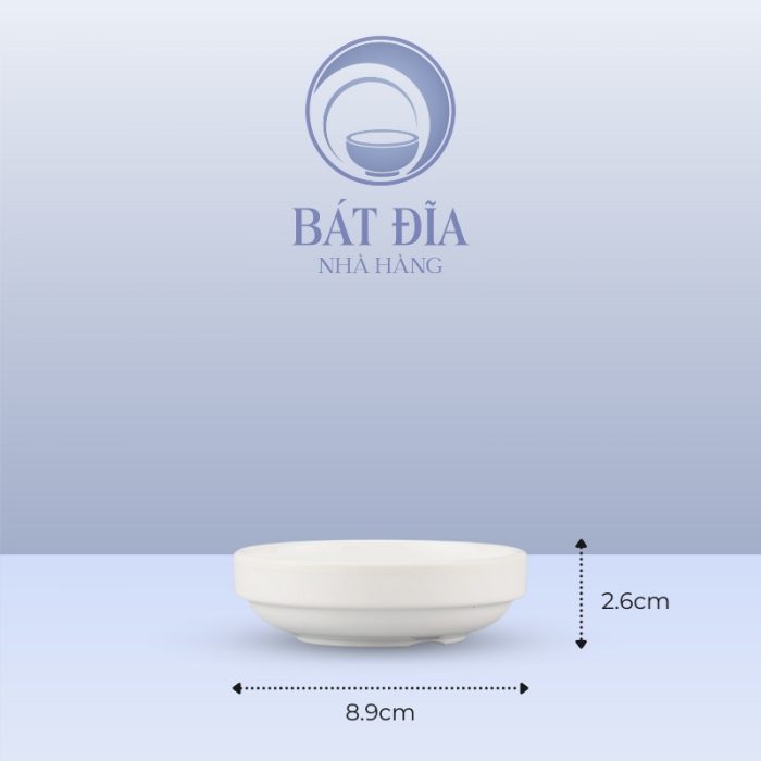 Kích Thước Bát Tương Có Khất Kiểu Hàn Melamine Trắng