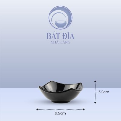 Kích Thước Bát Tương Vuông Kiểu Hàn Melamine Đen