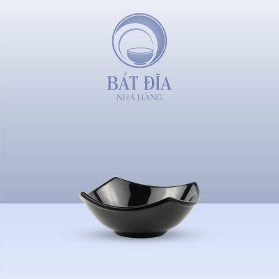 Bát Tương Vuông Kiểu Hàn Melamine Đen