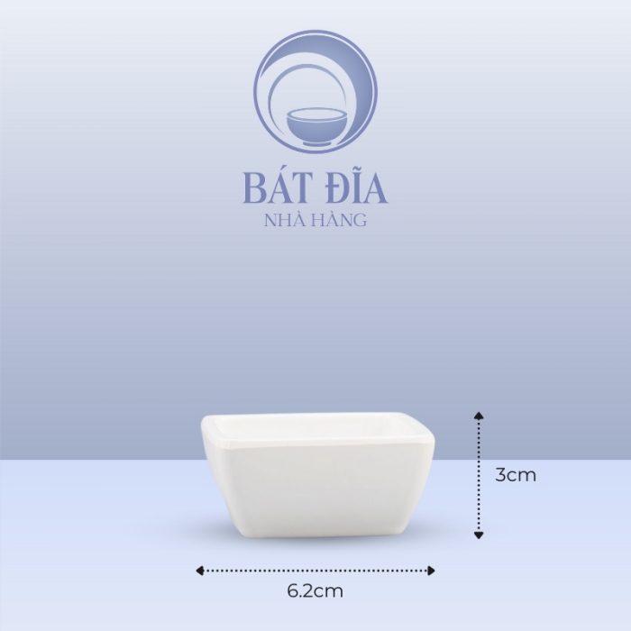 Kích Thước Bát Vuông Melamine Trắng