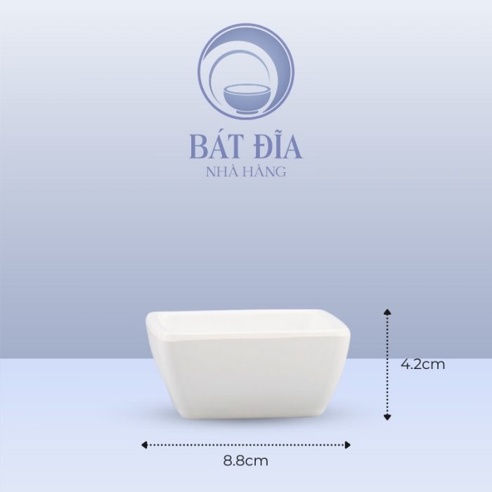 Kích Thước Bát Vuông Melamine Trắng