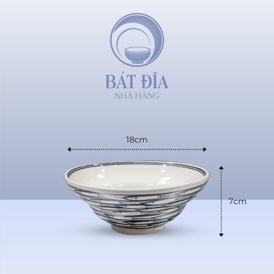 Bát Yêu Men Trắng Vẽ Cá Đàn