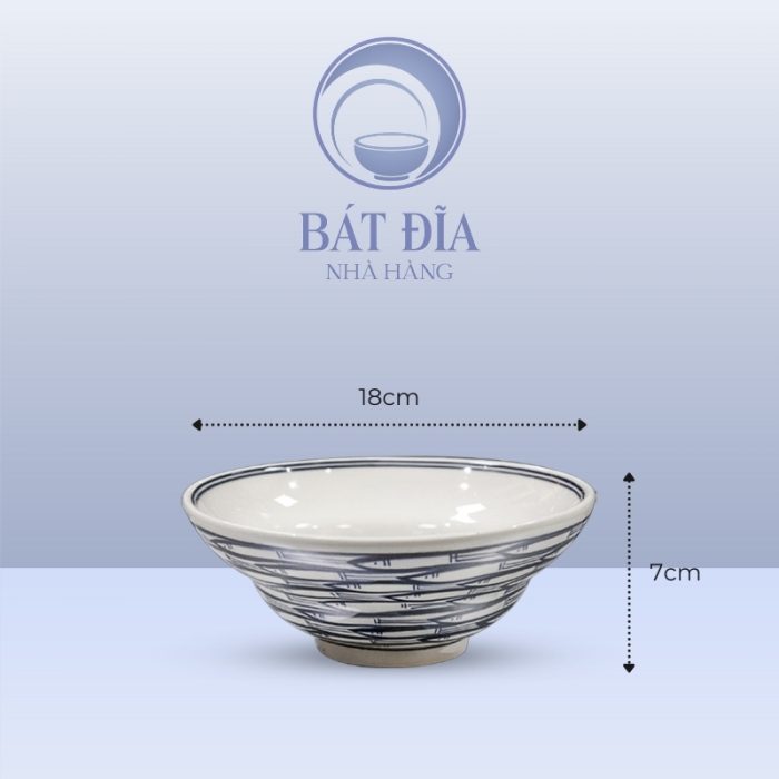 Bát Yêu Men Trắng Vẽ Cá Đàn