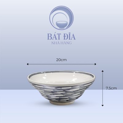 Bát Yêu Men Trắng Vẽ Cá Đàn