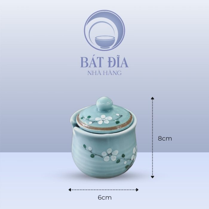 Kích Thước Bình Đường Men Lam Hoa Đào Trắng