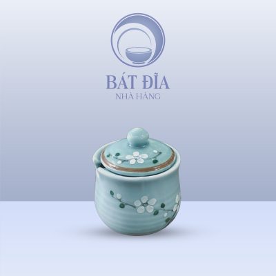 Bình Đường Men Lam Hoa Đào Trắng