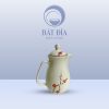 Bình Nước Men Kem Vẽ Đào Đỏ