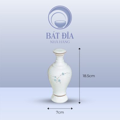 Kích Thước Bình Rượu Men Kem Hoa Đào Xanh