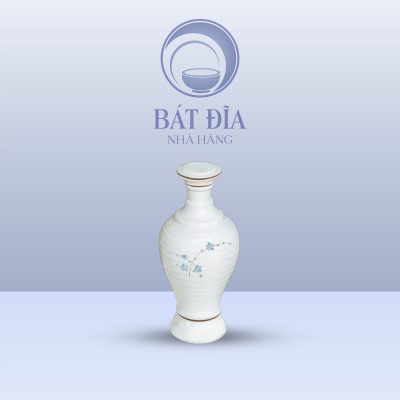 Bình Rượu Men Kem Hoa Đào Xanh