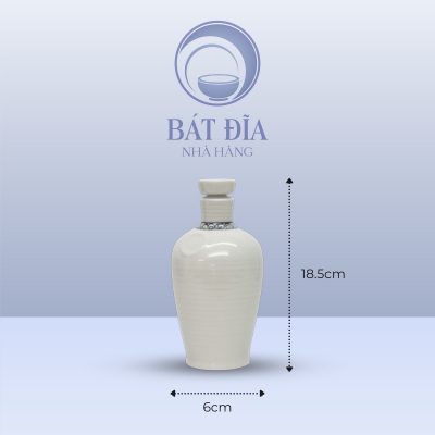 Kích Thước Bình Rượu Men Trắng Vẽ Hoa Dây