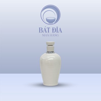 Bình Rượu Men Trắng Vẽ Hoa Dây