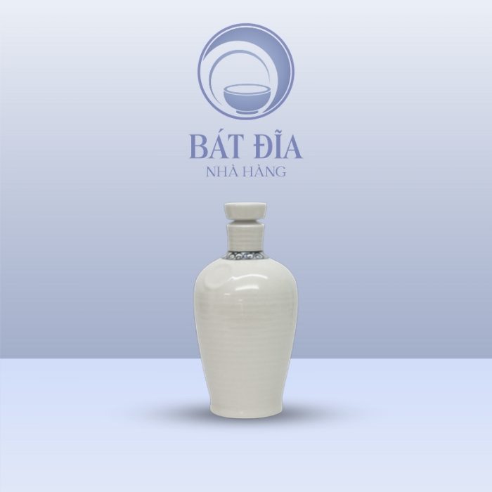 Bình Rượu Men Trắng Vẽ Hoa Dây