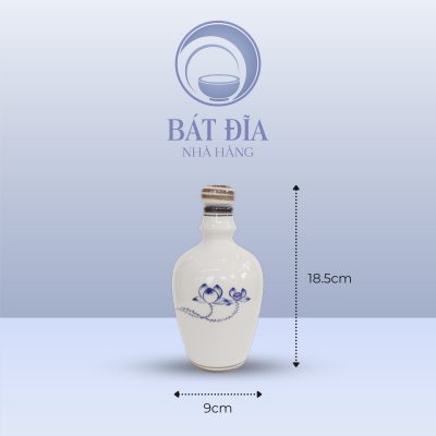 Kích Thước Bình Rượu Men Trắng Vẽ Sen Lam