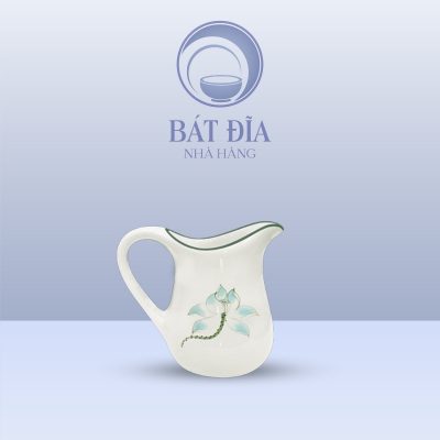Bình Sữa Men Kem Vẽ Sen Xanh
