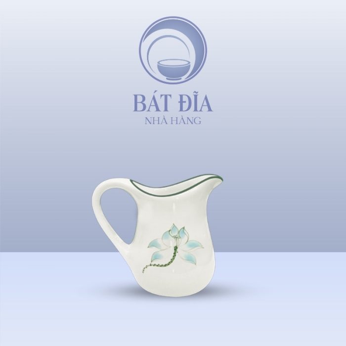 Bình Sữa Men Kem Vẽ Sen Xanh