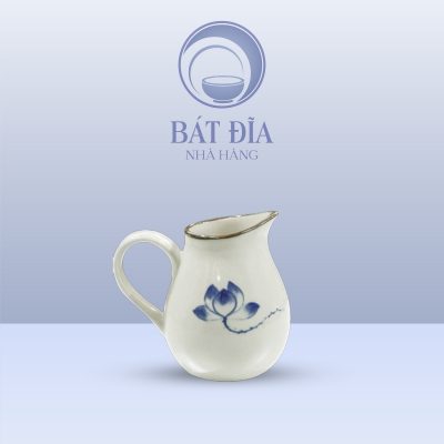 Bình Sữa Men Trắng Vẽ Sen Lam