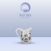 Bình Sữa Men Trắng Vẽ Hoa Sen Đen