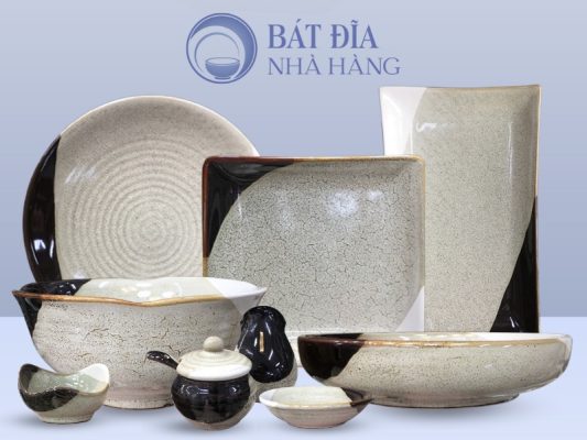 Bộ bát đĩa Men Ba Màu