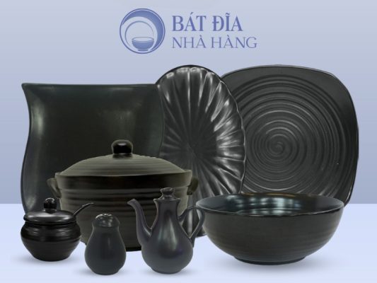 Bộ bát đĩa Men Đen Matt