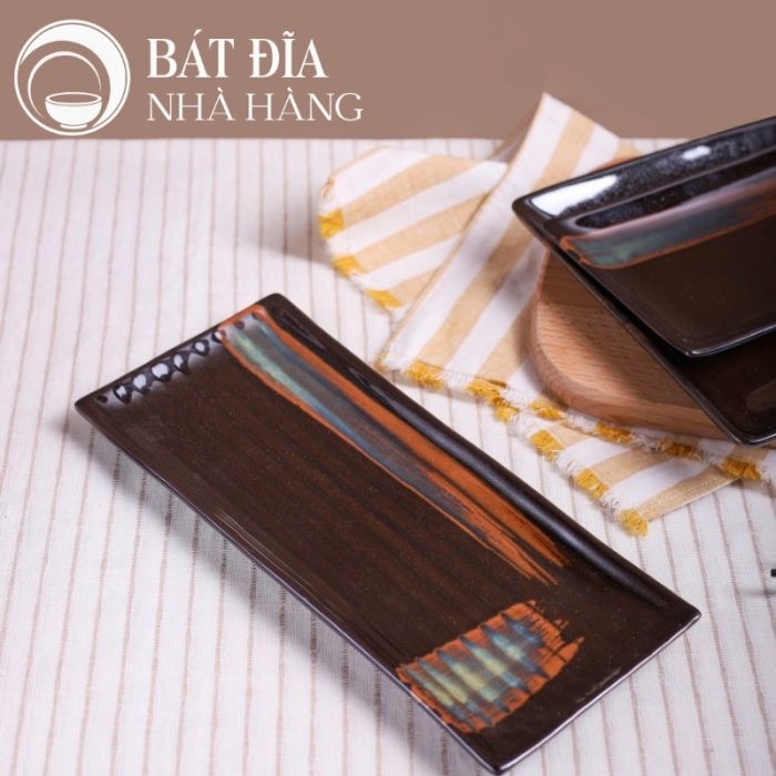 Bộ Bát Đĩa Men Hỏa Biến Nâu