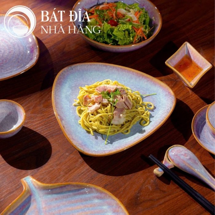 Bộ Bát Đĩa Men Hỏa Biến Tím