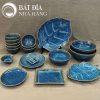 Bộ Bát Đĩa Men Hỏa Biến Xanh