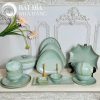 Bộ Bát Đĩa Men Hỏa Biến Xanh Ngọc