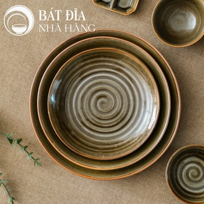 Bộ Bát Đĩa Men Rêu