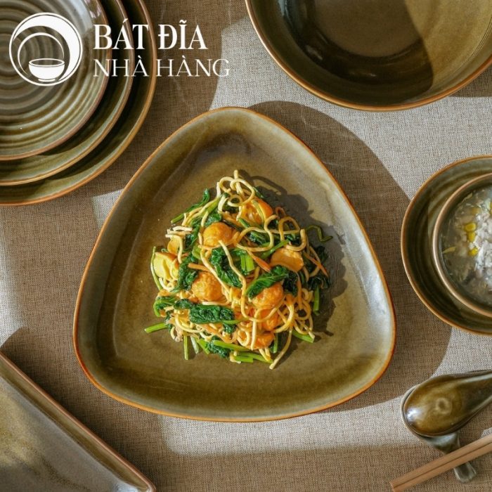 Bộ Bát Đĩa Men Rêu