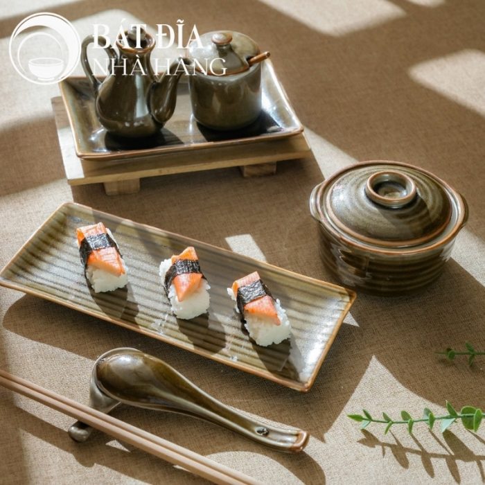 Bộ Bát Đĩa Men Rêu