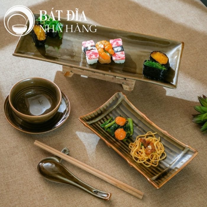 Bộ Bát Đĩa Men Rêu