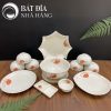 Bộ Bát Đĩa Men Tiêu Hoa Đào Đỏ