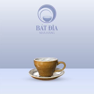 Bộ Tách Cà Phê Men Nâu Cá Chép